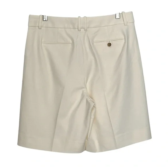 NEW J. CREW High-rise trouser short in city twill in Cream Size 10